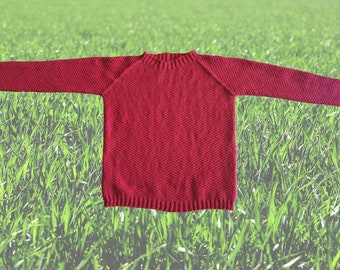 Seamless moss stitch sweater for men (size XL) [knitting instructions]