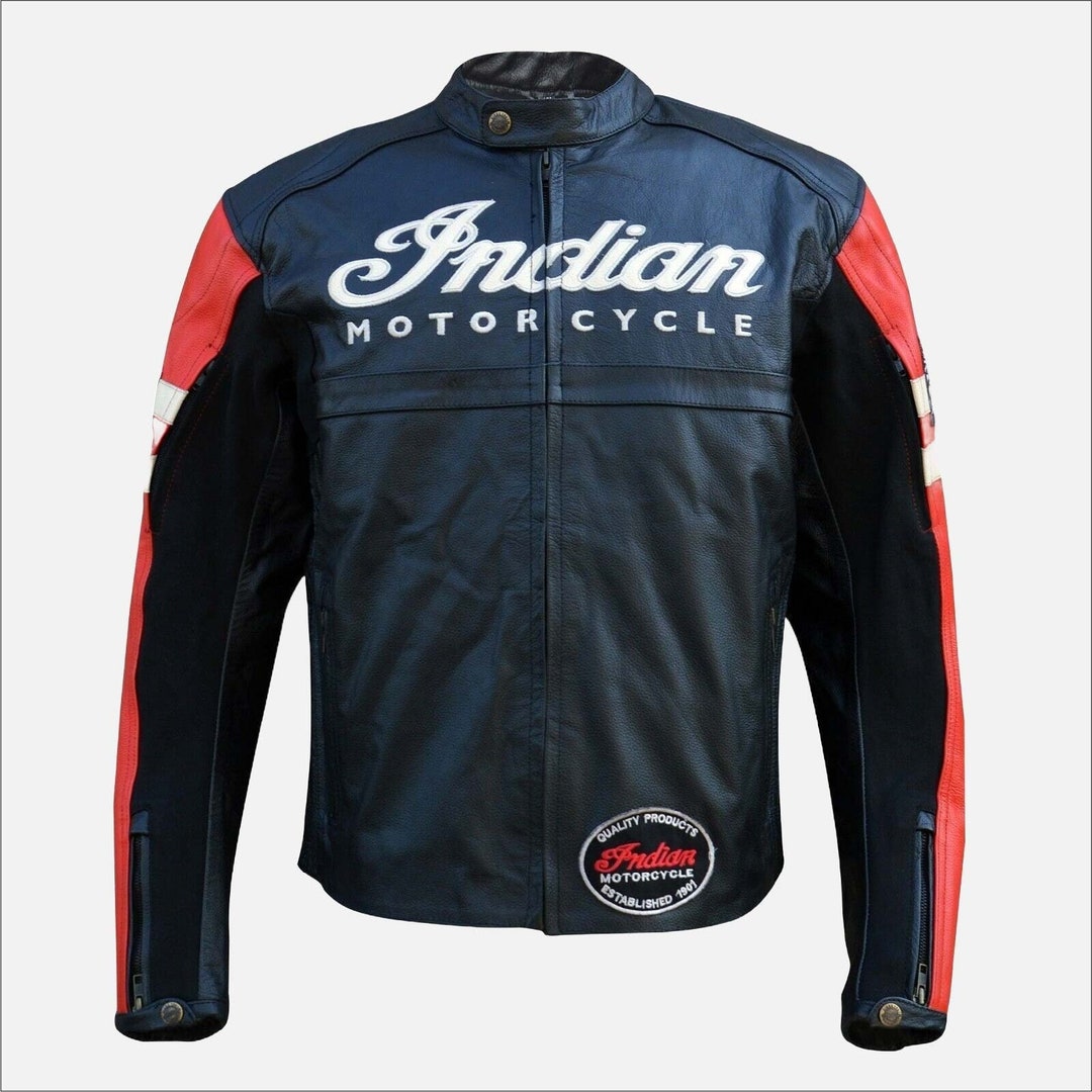 Indian Vintage Racing Jacket, Motorcycle Leather Jacket, Leather Racing ...