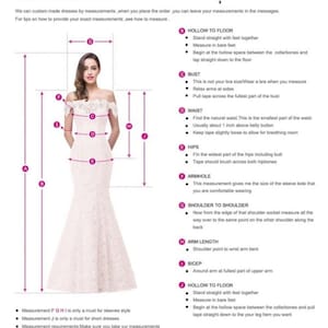 May include: Diagram showing how to measure different parts of the body for custom dressmaking. Measurements include bust, waist, hips, hollow to floor, shoulder to shoulder, armhole, arm length, and bicep.