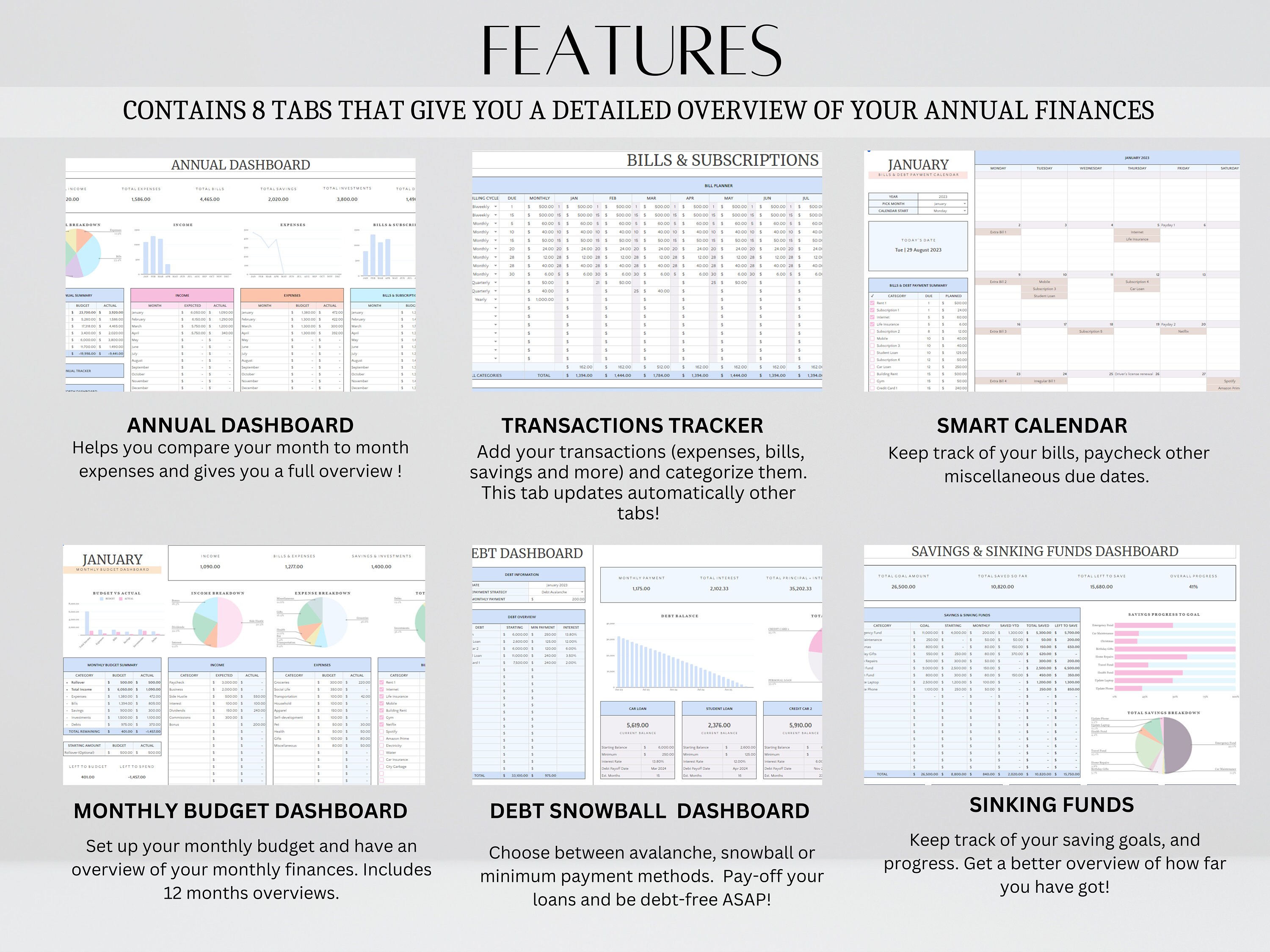 Annual Budget Spreadsheet Google Sheets Budget Template Bill - Etsy
