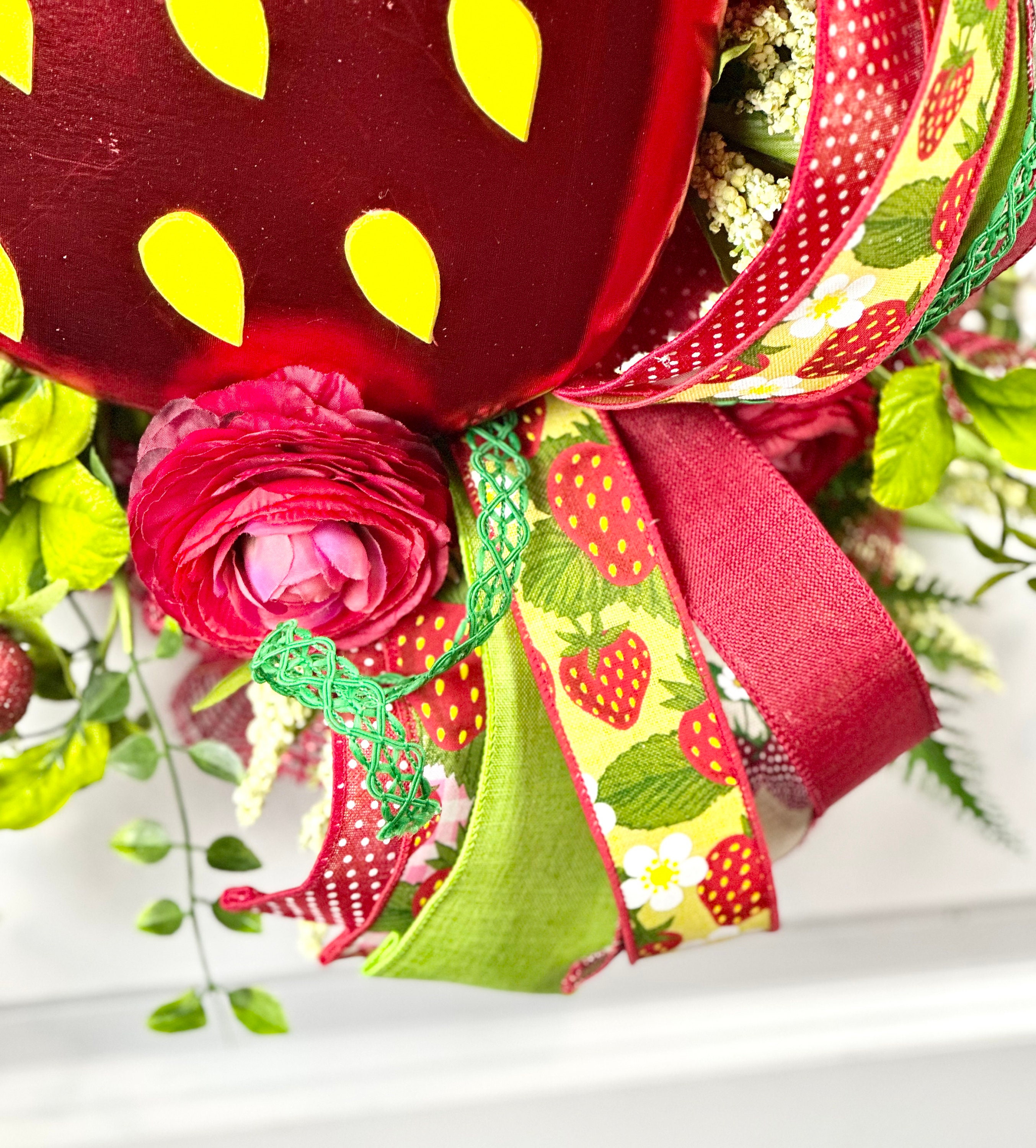 Strawberry Wreath Swag: Spring Summer Front Door Decor - Etsy