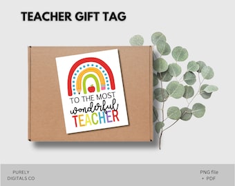 Teacher gift tag printable, Teacher appreciation tag, teacher gift tag, teacher appreciation week, teacher thank you, printable gift tag