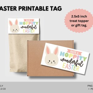 Happy Easter tags, Printable Easter tags, Easter printables, Easter basket gift tag, treat bag topper