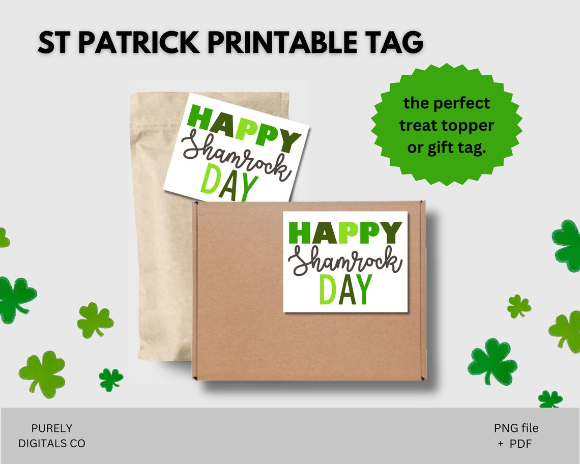St Patricks Printable, Gift Tag, Printable Tags, St Patrick's Day Gift ...