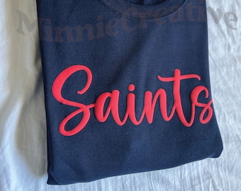 Sudadera personalizada con nombre de equipo, sudadera de mascota, estampado de hojaldre, estampado en relieve, regalo para mamá, vinilo de hojaldre 3D, sudadera de espíritu escolar