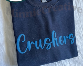 Sudadera personalizada con nombre de equipo, sudadera de mascota, estampado de hojaldre, estampado en relieve, regalo para mamá, vinilo de hojaldre 3D, sudadera de espíritu escolar