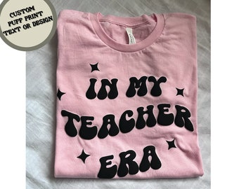 Sudadera con estampado de hojaldre personalizada en mi era de maestro, sudadera con nombre personalizado de maestro, camisa de era de maestro, sudadera de maestro de primer grado,