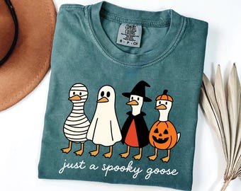 Comfort Colors® Nur ein gruseliges Gans-Hemd, lustiges Halloween-Gans-Hemd, Gans im Halloween-Kostüme-Hemd, niedliches Horrorgans-Hemd
