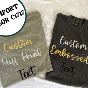 Custom Embossed Mascot Shirt, Custom puff Comfort Colors, Personalized 3D School Shirt, Custom Text Tshirt, School Logo Shirt