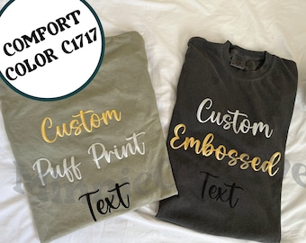 Custom Embossed Mascot Shirt, Custom puff Comfort Colors, Personalized 3D School Shirt, Custom Text Tshirt, School Logo Shirt
