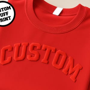 Sweat-shirt personnalisé en relief - Sweat à capuche personnalisé avec texte en relief, lettrage 3D tendance, cadeau prénom personnalisé, sweat-shirt de la rentrée.