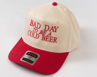 Bad Day To Be a Beer Embroidered Trucker Hat: Funny Summer Snapback