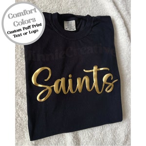 Personalized Puff Mascot Tshirt, Team Gifts, Embossed Team Mascot Shirts, Puff Team Shirts, Favorite Team Puff,Embossed Shirt,Comfort Colors