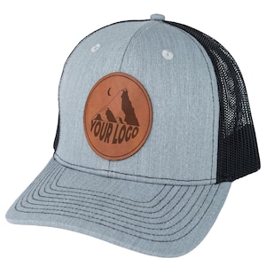 Custom Logo hat, Bulk leather Patch Hat, Leather patch hat, business merch, Gift, Company brand hat, Richardson hat, promotional brand hat
