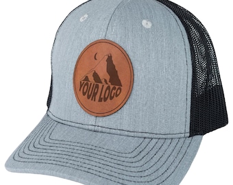 Hoed met aangepast logo, bulkleren patch-hoed, leren patch-hoed, zakelijke merchandise, cadeau, hoed bedrijfsmerk, Richardson-hoed, promotionele merkhoed
