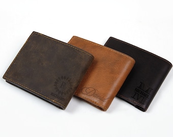Personalisierte Brieftasche, Herren Brieftasche, Brieftasche mit Gravur, Groomsmen Brieftasche, Leder Brieftasche, Benutzerdefinierte Brieftasche, Freund Geschenk für Männer, Vatertagsgeschenk