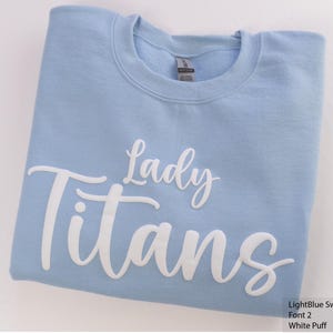 Moletom com nome de equipe personalizado, moletom com mascote, estampa bufante, estampa em relevo, presente para mãe, ideia de presente de Natal, moletom com espírito escolar