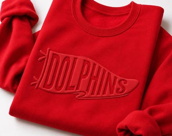 Op maat gemaakte wimpelsweater met teamnaam, School Spirit ronde hals, Game Day-shirt