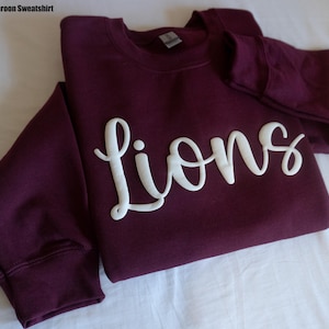 Custom Team Name Sweatshirt, Mascot Tshirt, Puff Print, Embossed Print, Gift for Mom, Christmas Gift Idea, School Spirit Sweatshirt