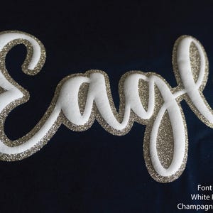 Maglione personalizzato con nome della squadra in rilievo e glitter, felpa personalizzata con mascotte della scuola, maglietta personalizzata, giorno della partita, mamma cheerleader, mamma di football