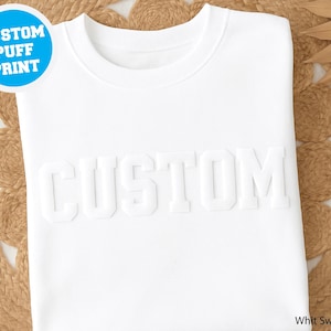 Sweat-shirt soufflé en relief personnalisé - sweat à capuche personnalisé avec texte en relief, t-shirt, lettrage 3D tendance, cadeau prénom personnalisé, pull confortable unique.