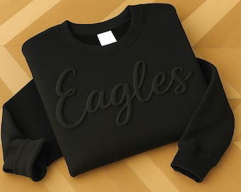 Custom Puff Embossed Sweatshirt - Personalized Raised Text Hoodie, Trendy 3D Lettering, Custom Name Gift, Unique Cozy Pullover