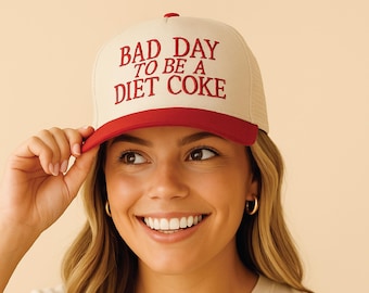 Diet Coke Embroidered Hat: Funny Trendy Baseball Cap