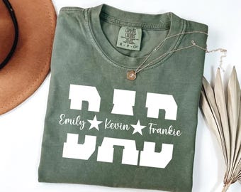 Camiseta personalizada para papá con nombres de niños: Camiseta personalizada para el Día del Padre