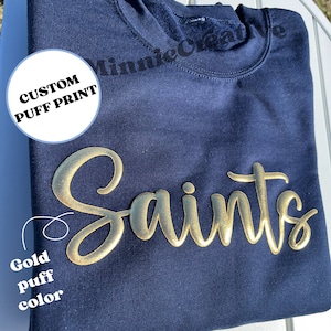 Embossed Team Name Sweatshirt, Custom Team Name Sweatshirt, Mascot Sweatshirt, School Mascot Shirt, Custom Embossed Sweatshirt, Puff Print