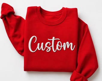 Bluza z nadrukiem w stylu bufiastym, spersonalizowany napis 3D z okrągłym dekoltem dla dzieci i dorosłych, bluza z nadrukiem w stylu bufiastym z imieniem, pasująca do rodzinnego swetra, prezent dla niej