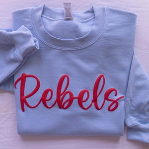 Custom Team Name Sweatshirt, Mascot Tshirt, Puff Print, Embossed Print, Gift for Mom, Christmas Gift Idea, School Spirit Sweatshirt