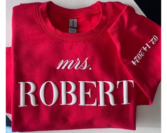 Benutzerdefinierte mrs Sweatshirt neue Frau Sweatshirt Braut Geschenkideen Verlobung Geschenk