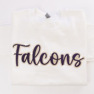 Custom Puff and Glitter Team Name Sweater, Glitter Team Name Sweater, Embossed School Mascot Sweatshirt, School Spirit Shirt, Football Mom