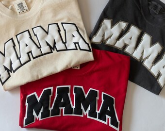 Comfort Colors Puff and Glitter MamaT shirt , Mothers Day Gift, Birthday Gift for Mom, New Mom Gift, Minimalist Cool Mom Sweater