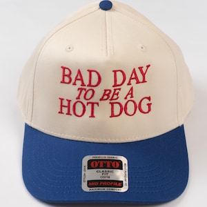 Bad Day Hot Dog Embroidered Trucker Hat: Funny Summer Baseball Cap