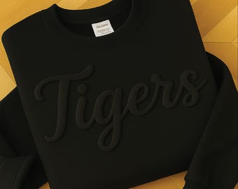 Custom Puff Embossed Sweatshirt - Personalized Raised Text Hoodie, Trendy 3D Lettering, Custom Name Christmas Gift, Unique Cozy