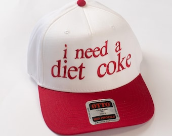 Diet Coke Embroidered Hat: Funny Trendy Baseball Cap