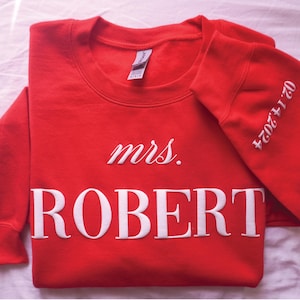 Custom EMBOSSED Engagement gift for future mrs sweatshirt new mrs sweatshirt bride to be gift bride sweatshirt bridal sweatshirt gift ideas