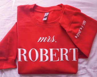Kundenspezifisches EMBOSSED Verlobungsgeschenk für zukünftige mrs Sweatshirt neue Frau Sweatshirt Braut, zum Geschenk Braut Sweatshirt Braut Sweatshirt Geschenkideen zu sein