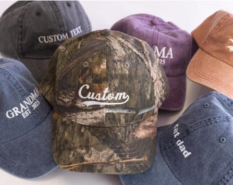 Custom Text Embroidered Hat, Personalized Cap, Vintage Baseball Hat, Gift For New Dad Mom, Gift For Bride, Bachelorette, Christmas Gift