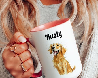 Aangepaste naam mok - hondenliefhebber koffiemok - Golden Retriever mok - huisdier koffiemok - hond koffiemok - aangepaste hond mok - aangepaste mok