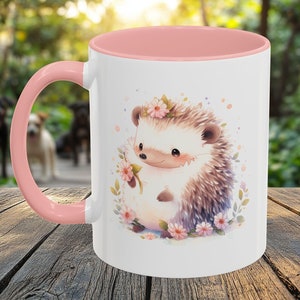 Cute Hedgehog Illustration Mug - Hedgehog Lover’s Mug - Beautifully Illustrated Woodland Creature Cup - Adorable Hedgehog Lover Gift
