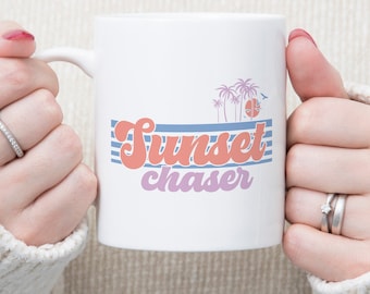 Sunset Chaser Kaffeebecher: Hallo Sommer Geschenk, Sommer Becher, süsser Becher, Sommer Geschirr, Sommerzeit, Kaffeebecher, Sommer Geschenk