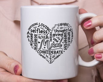Mama Herz Tasse mit Herz Motiv, Geschenkidee zum Muttertag