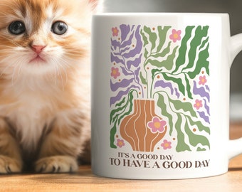 Boho Floral Coffee Mug, Self Care Mental Health Gift, Motivational Quotes, Mindfulness, Inspirational Mug, Positive Affirmations