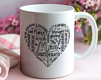 Mom Heart Tasse, Muttertagsgeschenk von Tochter
