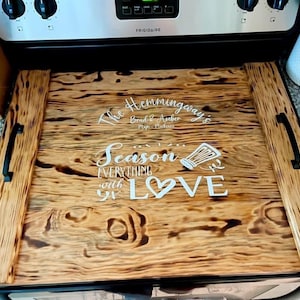 Personalized Noodle Board, Stovetop Cover, Range Cover, Stovetop Cutting Board, Wood Cover for Gas, Cover for Electric Range