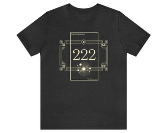222 Angel Number, Unisex Jersey Short Sleeve Tee, Spiritual Shirt, Sacred Geometry Shirt, Divine Guidance T-Shirt