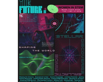 Women in STEM Uncoated Poster, Empowering STEMINIST Wall Decor, Gift for Her, Female Power, Girls in Science