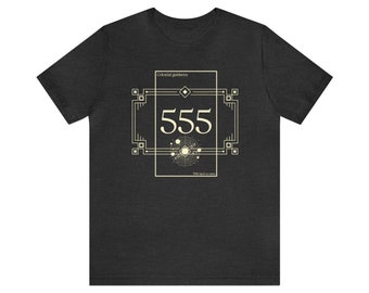 555 Angel Number, Unisex Jersey Short Sleeve Tee, Spiritual Shirt, Sacred Geometry Shirt, Divine Guidance T-Shirt